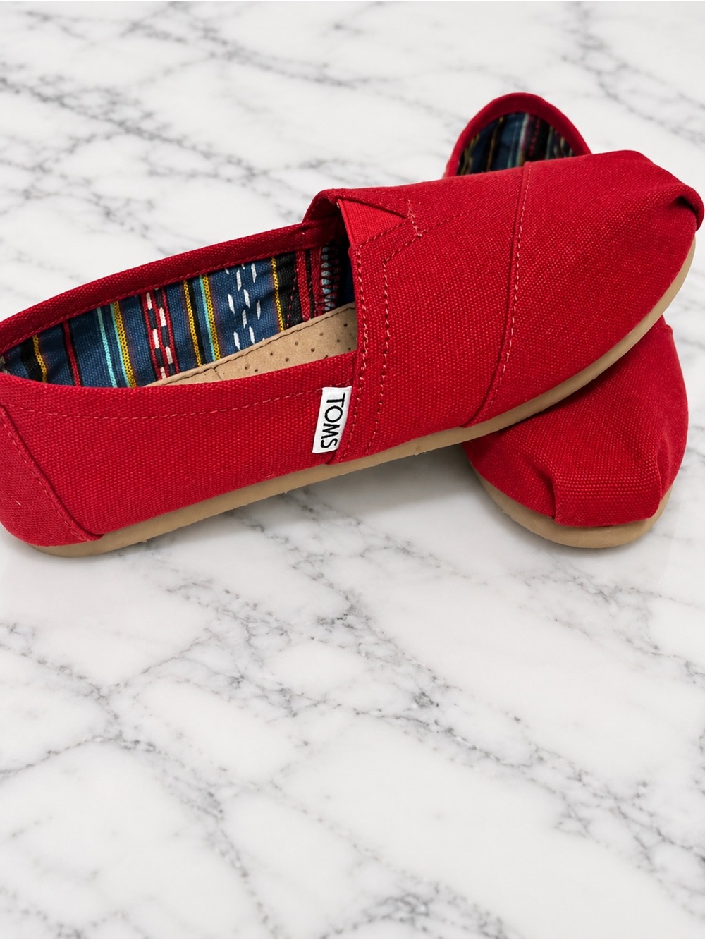 TOMS Women’s (or Kids) Red Canvas Slip-On Shoes